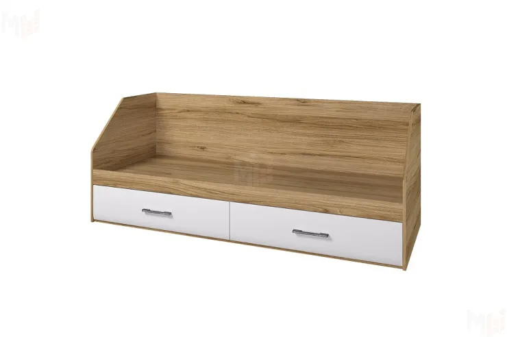 Кровать Ненси 80/2 ящика (дуб золотой/белый глянец)