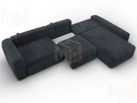 Диван угловой Лига-066 НПБ Лонг угол правый ( TOWER 11 темно-серый )