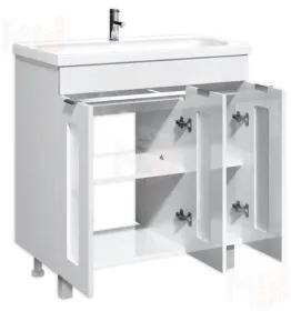 Тумба под умывальник "Миранда 80 Кристалл" без ящика Айсберг