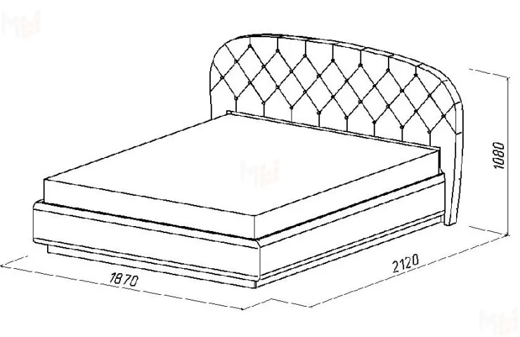 Кровать №321 с подъемным механизмом (кожзам белый)