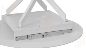 Стол обеденный раздвижной Бергамо Тип 1  Белый муар, Стекло матовое белый мрамор