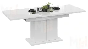 Стол раздвижной Детройт Тип 2 Белый, Стекло Белый глянец