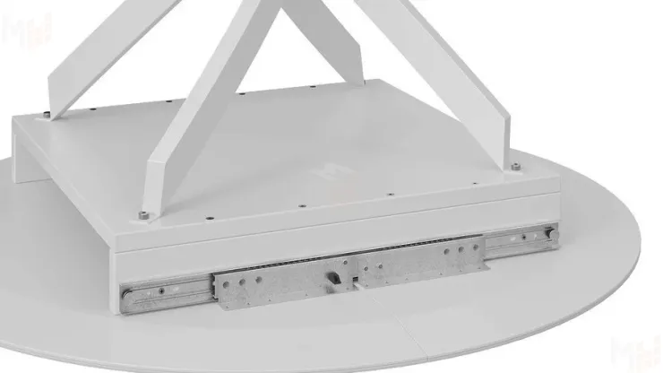 Стол обеденный раздвижной Бергамо Тип 1  Белый муар, Стекло матовое белый мрамор