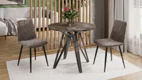 Стол обеденный Ройс Тип 2 Черный муар/Ателье темное