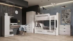 Кровать двухъярусная Юниор-4 (шарли белый)