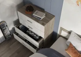 Спальный гарнитур Гармония дуб крафт серый - белый комплект-2