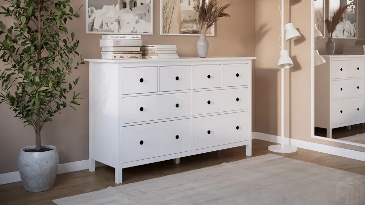 Комод КЫМОР 8 ящиков белый
