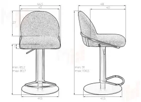 Стул барный DOBRIN OLIVER (черная ткань (SLR-10))