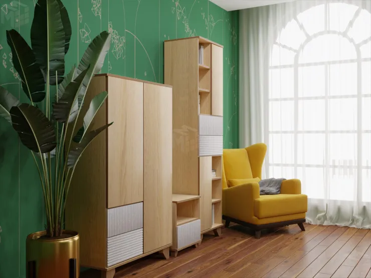 Гостиная Копенгаген дуб сонома/белый матовый вариант 5