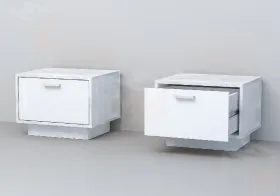 Тумба Т-5 ПД Эго Бетон Светлый/Белый Глянец