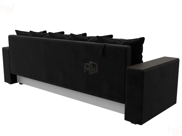 Диван прямой Дубай Лайт полки справа ( Черный )