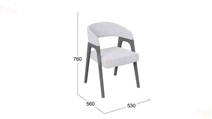 Кресло Техас 1 - W-101  Графит, тк. №210 Велюр Jercy silver