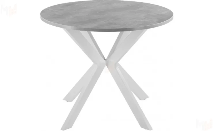 Стол Вега Лофт D90  Бетон/Белый