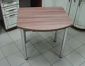 Стол Евро поворотно-раскладной с ящиком 780*590 (ясень шимо тёмный), ножки хром