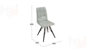 Стул Аспен К3 Черный муар, Велюр Confetti Silver