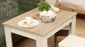 Стол обеденный Промо тип 1 Белый, Дуб Сонома светлый