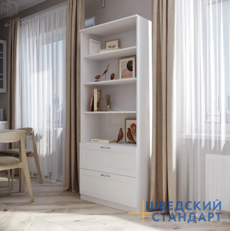 Стеллаж Сириус 2 ящика 78*190 см (белый)