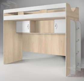 Кровать-чердак Фанки Кидз 22 + стол 13/58СВ + кровать нижняя 13/53СВ