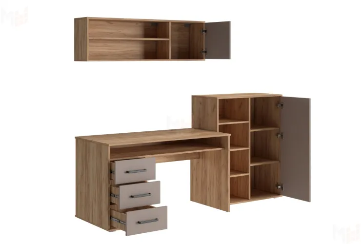 Уголок школьника Паскаль-4 (крафт золотой/глиняный серый)