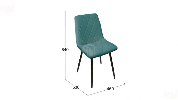 Стул Чили ромб СРП-052 Эмаль черный муар Mint (бирюзовый)