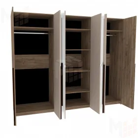 Шкаф для одежды и белья 6-створчатый КАРА 7