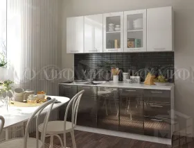 Кухня МДФ Микс серый/черный 2,0