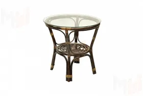 Столик из ротанга "Багама" круглый со стеклом