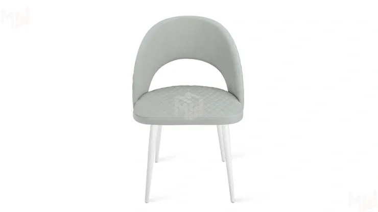 Стул Гэтсби К1К Белый матовый, Велюр Confetti Silver