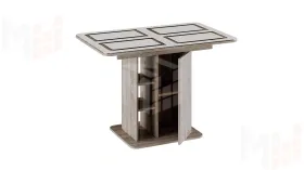 Стол раздвижной Мюнхен Тип 1 Дуб Сонома трюфель, Стекло бежевое с рисунком