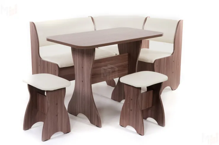 Кухонный уголок Тюльпан (ясень темный/барнео крем)