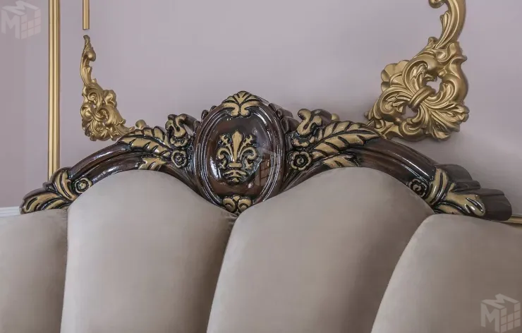 Диван Марселла 3х местный корень дуба глянец