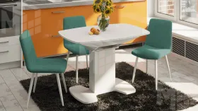 Стол обеденный Портофино - СМ(ТД)-105.01.11(1) Белый глянец, Стекло белое