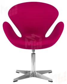 Кресло дизайнерское DOBRIN SWAN (бордо ткань AF5, алюминиевое основание)