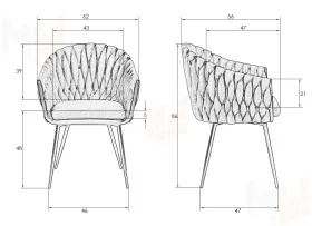 Стул обеденный DOBRIN MATILDA (черная ткань (LAR 275-50))
