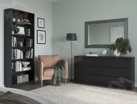 S00302 Варма 6Д комод 160х77х40 шпон ясень, черный