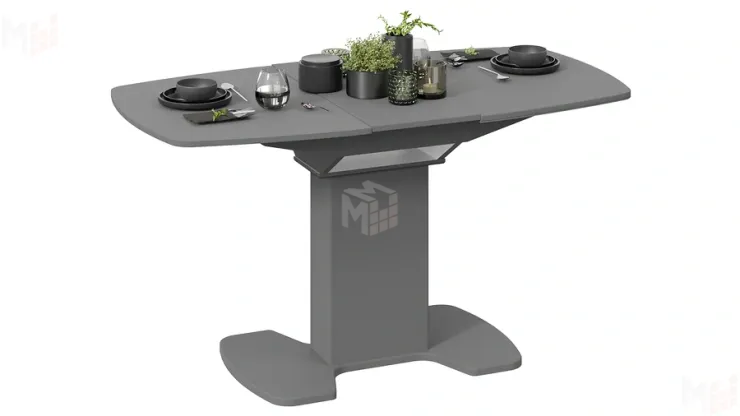 Стол обеденный Портофино - СМ(ТД)-105.01.11(1) Серое, Стекло серое матовое LUX