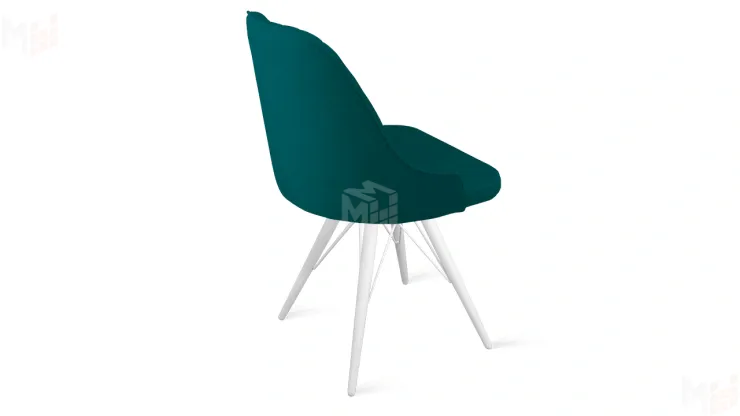 Стул Гранд К3 Белый матовый, Велюр Confetti Izumrud