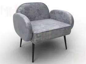 Кресло Лига-086 ( велюр NUVOLA 80 серый )