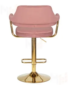 Стул барный DOBRIN CHARLY GOLD (розовый велюр (MJ9-32))