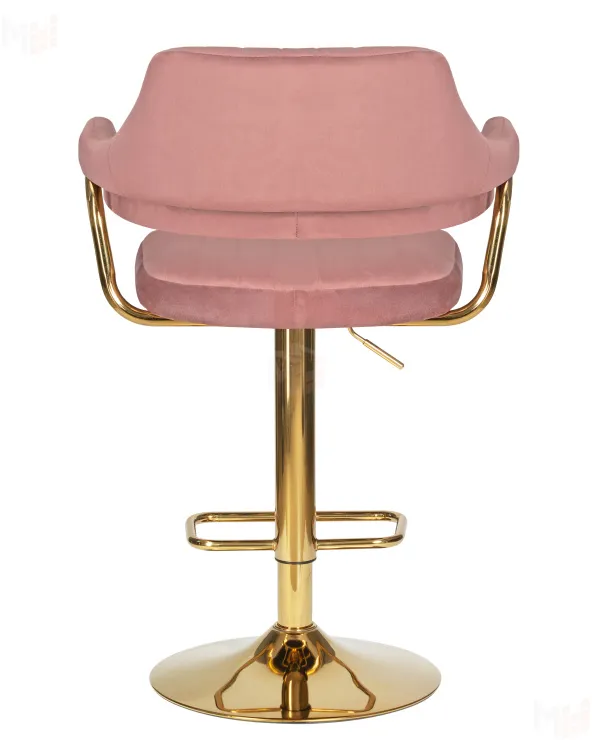 Стул барный DOBRIN CHARLY GOLD (розовый велюр (MJ9-32))