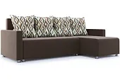 Угловой диван Челси (коричневый/узор)