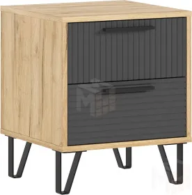 Тумба прикроватная Флэш (дуб крафт/браш графит) 2 шт