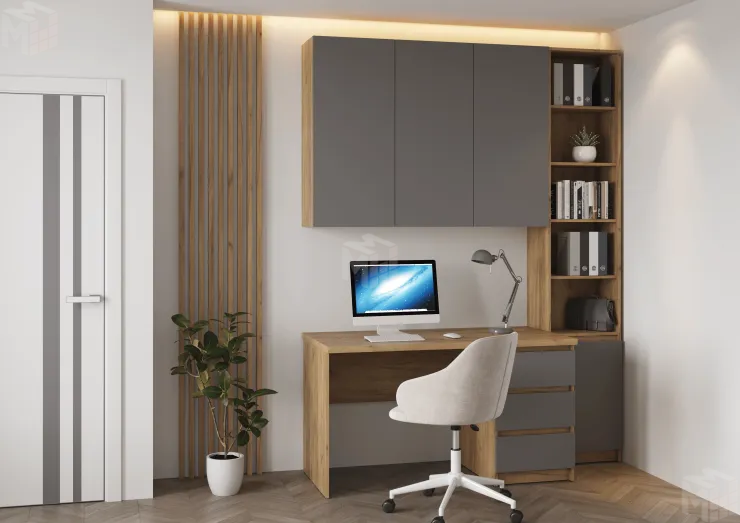 Уголок школьника Бостон (крафт золотой/серый шифер)