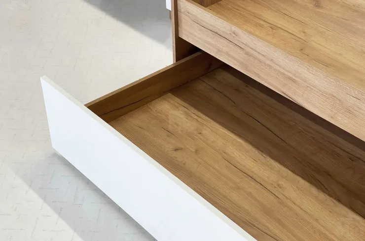 Кровать Форсаж дуб крафт золотой/белый