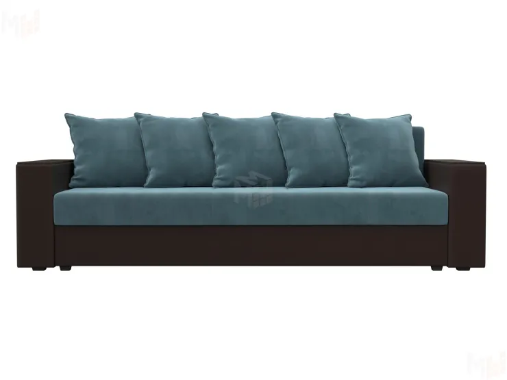 Диван прямой Дубай Лайт ( Бирюзовый\Коричневый )