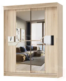 Шкаф-купе  2,0 м с зеркалом Фаворит Дуб Сонома