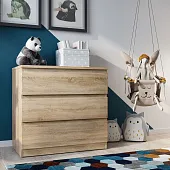 2.05.02.040.3 МАЛЬТА комод 3 ящика 80х76 сонома RU