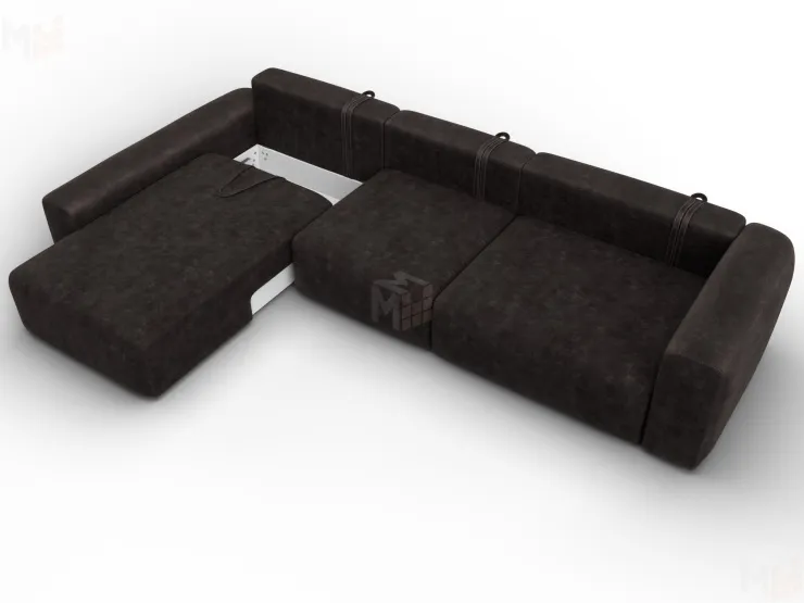 Диван угловой Лига-066 НПБ Лонг угол левый ( BRUT 17 коричневый )