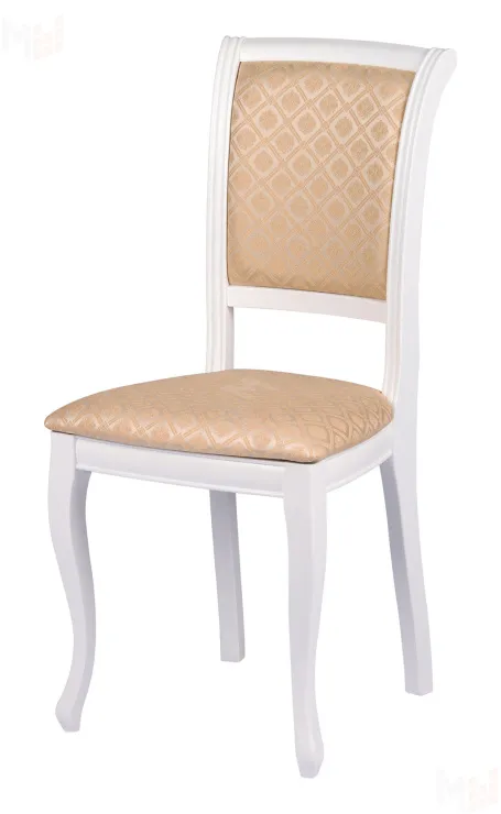 Обеденная группа стол Элат D90 Белый и 2 стула Арктос Белый/Бежевый жаккард