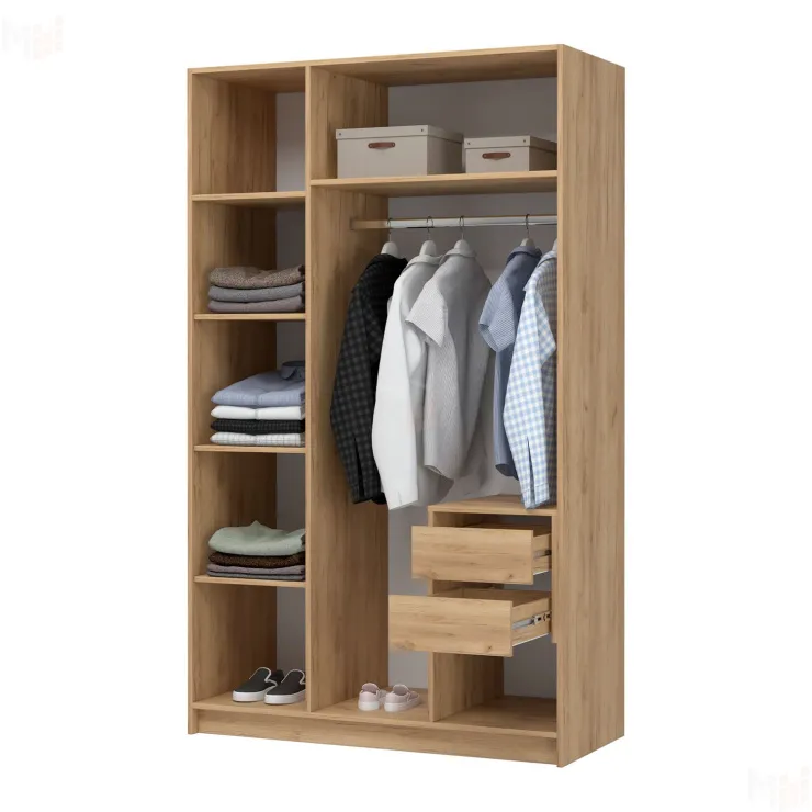 Шкаф для одежды ШК-02 Лион 3-х створчатый, дуб крафт/графит